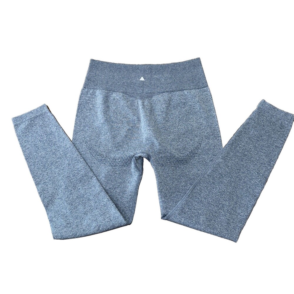 Vitality Seamless High Rise Leggings Heathered Blue Compression Sculpt Gym L